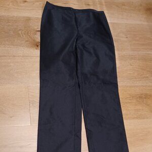 Classic Black Women's Straight-Leg 100% Silk Pants